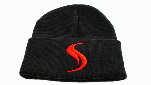 Shatterizer Winter Hat Black Hat (Red Logo) (Skull Cap)